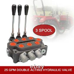 3 Spool 25 Gpm Tracteur Chargeur Double Effet Hydraulique Directionnel Soupape De Commande
