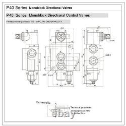 3 Spool Hydraulique Directionnel Vannes De Régulation De Pression Valve 11 Pour Gpm Us Chargeur
