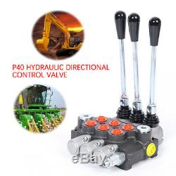 3 Spool P40 Hydraulique-distributeur, Manuel Operate, 13gpm 250 Bar