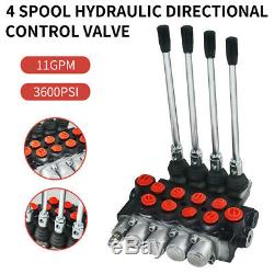 4 Spool Directionnelle Hydraulique Vanne De Régulation 11gpm, Double Effet Cylindre Spool