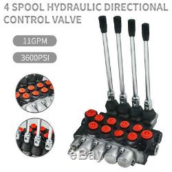 4 Spool Directionnelle Hydraulique Vanne De Régulation 11gpm, Double Effet Cylindre Spool