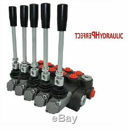 5 Banque Hydraulique Monobloc Directionnel Spool Valve 3/8 Bsp 40l 315 Bar 11 Gpm