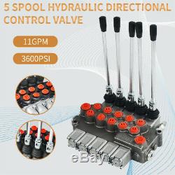 5 Spool Directionnelle Hydraulique Vanne De Régulation 11gpm, Double Effet Cylindre Spool