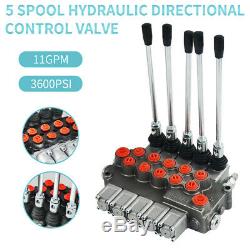5 Spool Monobloc Hydraulique De Commande De Soupape Directionnelle, 11 Gpm