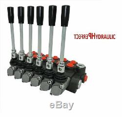 6 Banque Hydraulique Monobloc Directionnel Spool Valve 3/8 Bsp 40l 315 Bar 11 Gpm