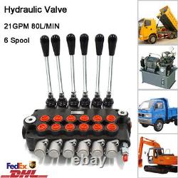 6 Spool Hydraulique Monoblock Valve De Contrôle Directionnel 21 Gpm Pour Camions Douillets