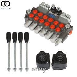 6 bobines 11 GPM Vanne de commande directionnelle de rétrochargeuse hydraulique avec 2 joysticks