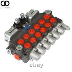 6 bobines 11 GPM Vanne de commande directionnelle de rétrochargeuse hydraulique avec 2 joysticks