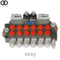 6 bobines 11 GPM Vanne de commande directionnelle de rétrochargeuse hydraulique avec 2 joysticks