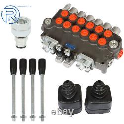 6Bobine 21GPM Soupape de commande directionnelle pour rétrochargeuse hydraulique avec joysticks + conversion