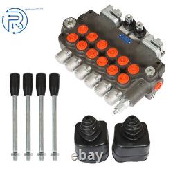 6Bobine 21GPM Soupape de commande directionnelle pour rétrochargeuse hydraulique avec joysticks + conversion