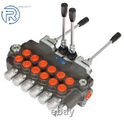 6Bobine 21GPM Soupape de commande directionnelle pour rétrochargeuse hydraulique avec joysticks + conversion