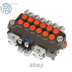 6Bobine 21GPM Soupape de commande directionnelle pour rétrochargeuse hydraulique avec joysticks + conversion