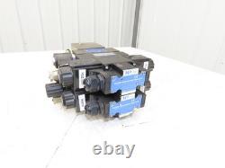 Collecteur de 2 valves à solénoïde directionnel hydraulique Yuken avec contrôle de débit et clapet anti-retour