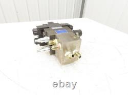 Collecteur de 2 valves à solénoïde directionnel hydraulique Yuken avec contrôle de débit et clapet anti-retour