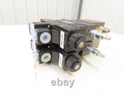 Collecteur de 2 valves à solénoïde directionnel hydraulique Yuken avec contrôle de débit et clapet anti-retour
