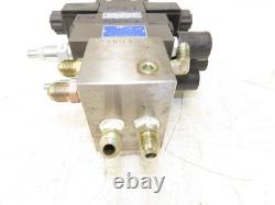 Collecteur de 2 valves à solénoïde directionnel hydraulique Yuken avec contrôle de débit et clapet anti-retour