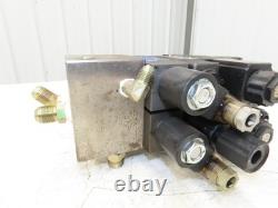 Collecteur de 2 valves à solénoïde directionnel hydraulique Yuken avec contrôle de débit et clapet anti-retour