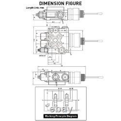 Distributeur de commande hydraulique avec joystick, 2 tiroirs, 11 GPM, distributeur directionnel hydraulique