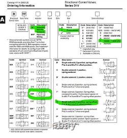 Ensemble de valve de contrôle directionnel hydraulique Parker D1VW020HVYCF5 82 A3B2