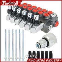 Findmall Valve de commande directionnelle hydraulique 6 tiroirs 11 GPM + bouchon de conversion