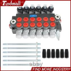 Findmall Valve de commande directionnelle hydraulique 6 tiroirs 11 GPM + bouchon de conversion