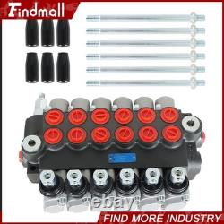 Findmall Valve de commande directionnelle hydraulique 6 tiroirs 11 GPM + bouchon de conversion