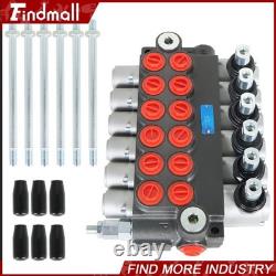 Findmall Valve de commande directionnelle hydraulique 6 tiroirs 11 GPM + bouchon de conversion