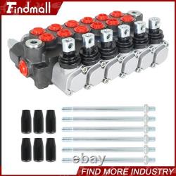 Findmall Valve de commande directionnelle hydraulique 6 tiroirs 11 GPM + bouchon de conversion