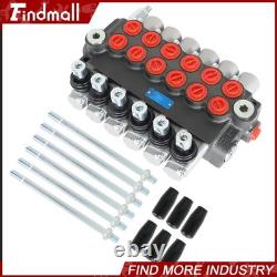 Findmall Valve de commande directionnelle hydraulique 6 tiroirs 11 GPM + bouchon de conversion