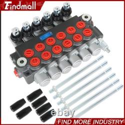 Findmall Valve de commande directionnelle hydraulique 6 tiroirs 11 GPM + bouchon de conversion