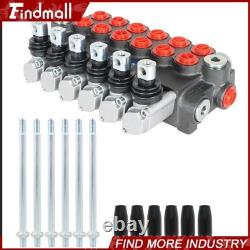 Findmall Valve de commande directionnelle hydraulique 6 tiroirs 11 GPM + bouchon de conversion