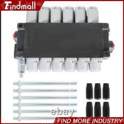 Findmall Valve de commande directionnelle hydraulique 6 tiroirs 11 GPM + bouchon de conversion