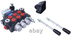 LSSOCH Valve de commande directionnelle hydraulique à 3 tiroirs avec joystick 11 gpm 40 L 3x