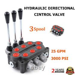 Monoblock 3spool Hydraulique Valve De Contrôle Directionnel Double Valve À Action 3000psi