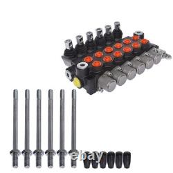 Soupape de commande directionnelle hydraulique BSPP à 6 tiroirs, 11 GPM, 3600 PSI pour tracteurs