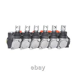Soupape de commande directionnelle hydraulique BSPP à 6 tiroirs, 11 GPM, 3600 PSI pour tracteurs