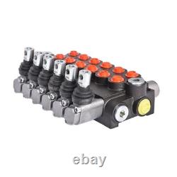 Soupape de commande directionnelle hydraulique BSPP à 6 tiroirs, 11 GPM, 3600 PSI pour tracteurs