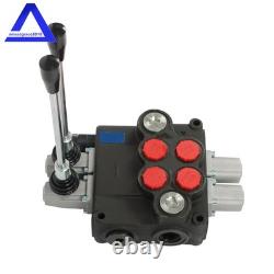 Soupape de commande directionnelle hydraulique à 2 tiroirs, 32 GPM, double effet, centre ouvert