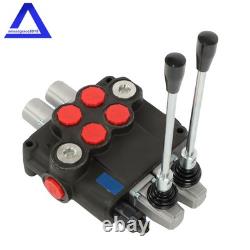 Soupape de commande directionnelle hydraulique à 2 tiroirs, 32 GPM, double effet, centre ouvert