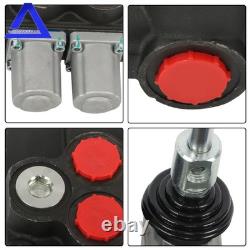 Soupape de commande directionnelle hydraulique à 2 tiroirs, 32 GPM, double effet, centre ouvert