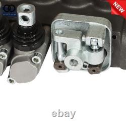 Soupape de commande directionnelle hydraulique à 7 tiroirs, 11 GPM, ports BSPP, avec 2 joysticks Soupape de commande directionnelle hydraulique à 7 tiroirs, 11 GPM, ports BSPP, avec 2 joysticks