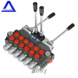 Soupape de commande directionnelle hydraulique pour pelle rétro à 6 bobines, 11 GPM + bouchon de conversion