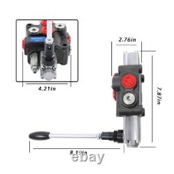 Soupape de commande hydraulique à 1 tiroir, 8 GPM, 3500 PSI, double effet, ports SAE 8