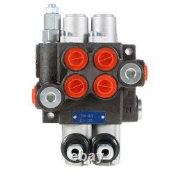 Soupape de commande hydraulique à 2 tiroirs, double effet, 11 GPM, 3625 PSI, SAE pour tracteurs
