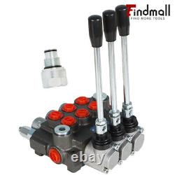 Trouver Findmall 3 Spool Hydraulic Directional Control Valve 13 GPM+Conversion Plug BSPP