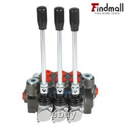Trouver Findmall 3 Spool Hydraulic Directional Control Valve 13 GPM+Conversion Plug BSPP