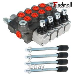 Trouvermall 4 Spool Valve de contrôle directionnel hydraulique 11GPM + Prise de conversion BSPP