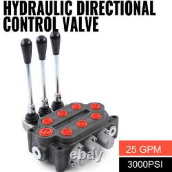 Valve De Commande Directionnelle Hydraulique 3 Bobines 3000psi 25 Gpm À Double Action 90l/min