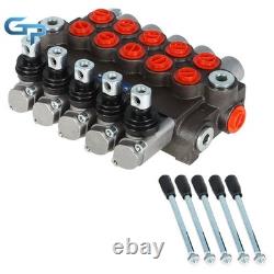 Valve de commande directionnelle hydraulique 13 GPM avec 5 tiroirs, 4 voies, centre tandem